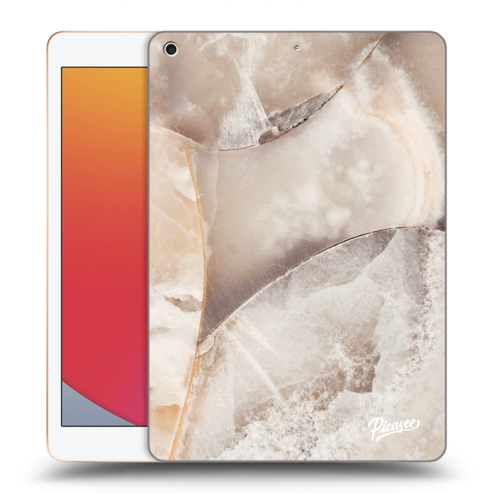 Picasee Schwarze Silikonhülle für Apple iPad 10.2" 2020 (8. gen) - Cream marble