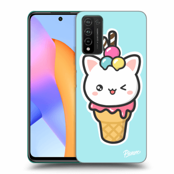 Picasee Honor 10X Lite Hülle - Schwarzes Silikon - Ice Cream Cat