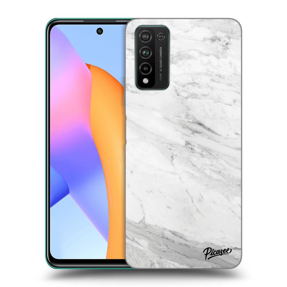Picasee Honor 10X Lite Hülle - Transparentes Silikon - White marble