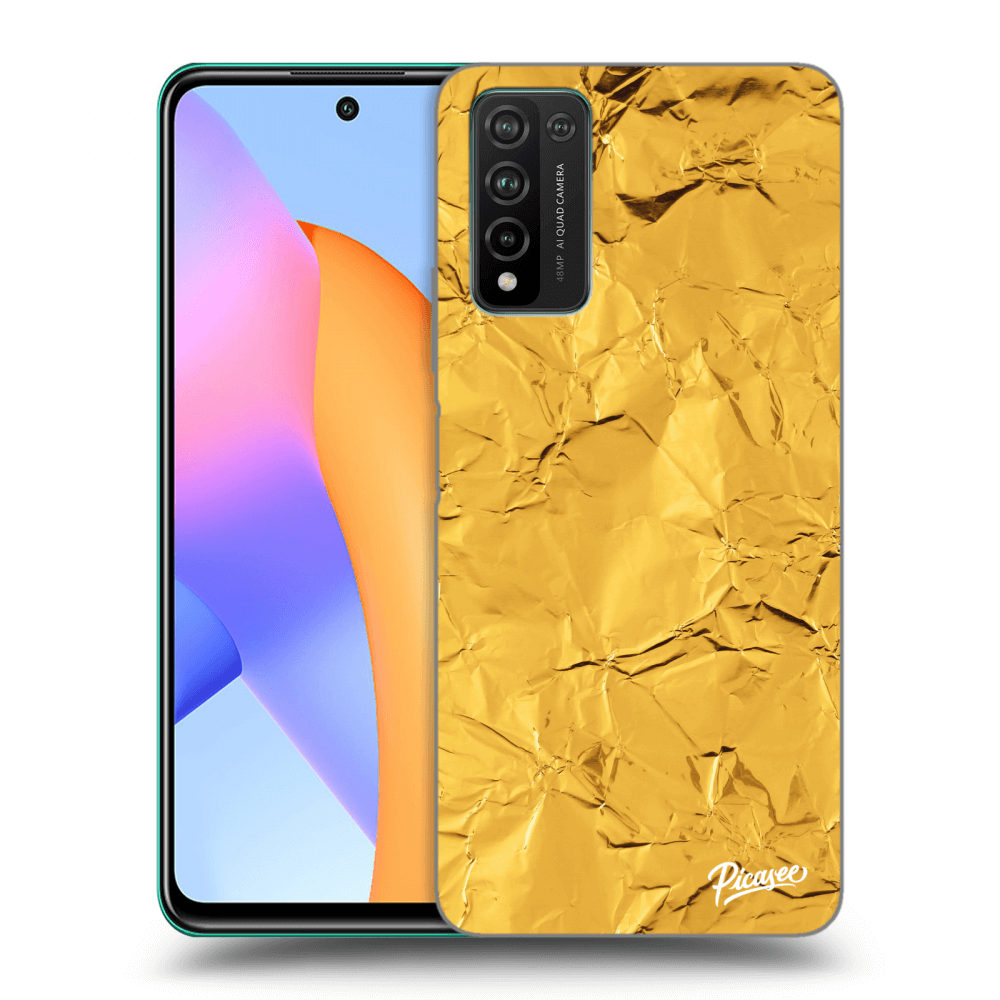 Picasee Honor 10X Lite Hülle - Transparentes Silikon - Gold