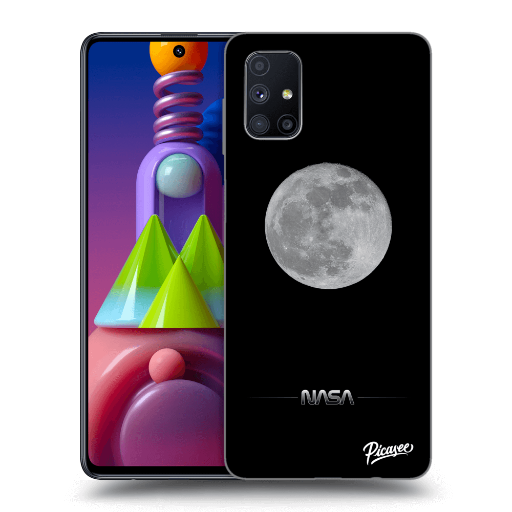 Picasee Samsung Galaxy M51 M515F Hülle - Schwarzes Silikon - Moon Minimal
