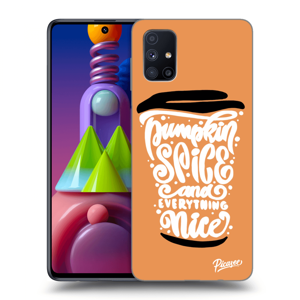 Picasee Samsung Galaxy M51 M515F Hülle - Transparentes Silikon - Pumpkin coffee