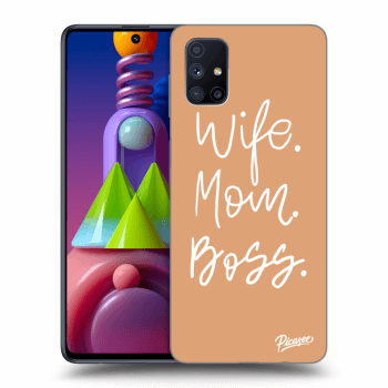 Picasee Samsung Galaxy M51 M515F Hülle - Schwarzes Silikon - Boss Mama