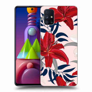 Picasee Samsung Galaxy M51 M515F Hülle - Transparentes Silikon - Red Lily