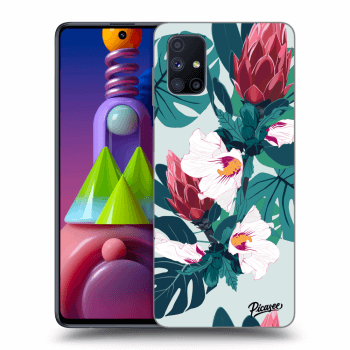 Picasee Samsung Galaxy M51 M515F Hülle - Schwarzes Silikon - Rhododendron