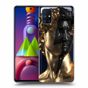 Picasee Samsung Galaxy M51 M515F Hülle - Transparentes Silikon - Wildfire - Gold