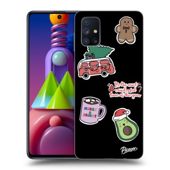 Picasee Samsung Galaxy M51 M515F Hülle - Schwarzes Silikon - Christmas Stickers