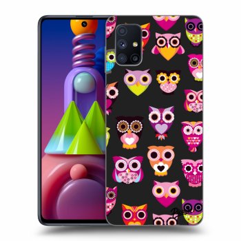 Picasee Samsung Galaxy M51 M515F Hülle - Schwarzes Silikon - Owls