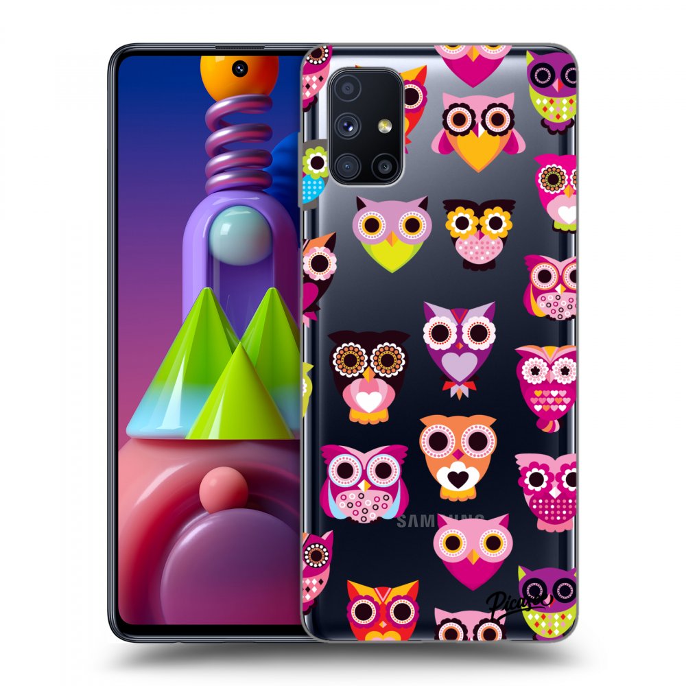 Picasee Samsung Galaxy M51 M515F Hülle - Transparentes Silikon - Owls
