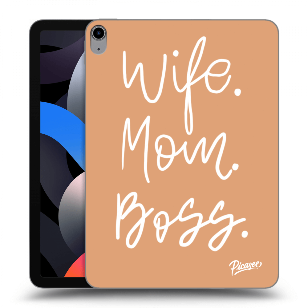 Picasee Schwarze Silikonhülle für Apple iPad Air 4 10.9" 2020 - Boss Mama