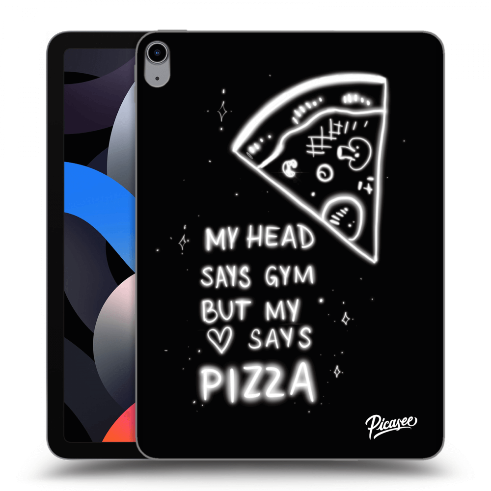 Picasee Schwarze Silikonhülle für Apple iPad Air 4 10.9" 2020 - Pizza