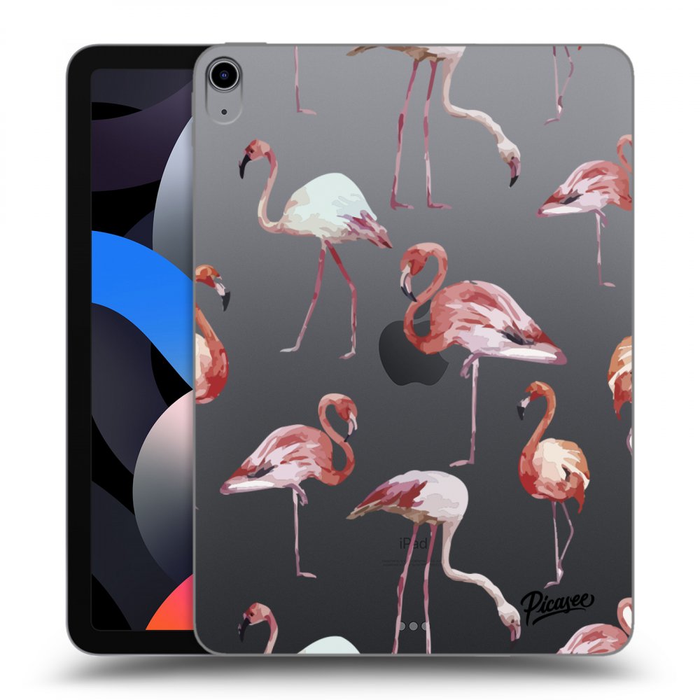 Picasee transparente Silikonhülle für Apple iPad Air 4 10.9" 2020 - Flamingos