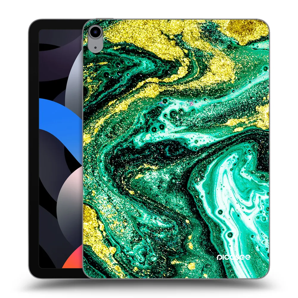 Picasee transparente Silikonhülle für Apple iPad Air 4 10.9" 2020 - Green Gold