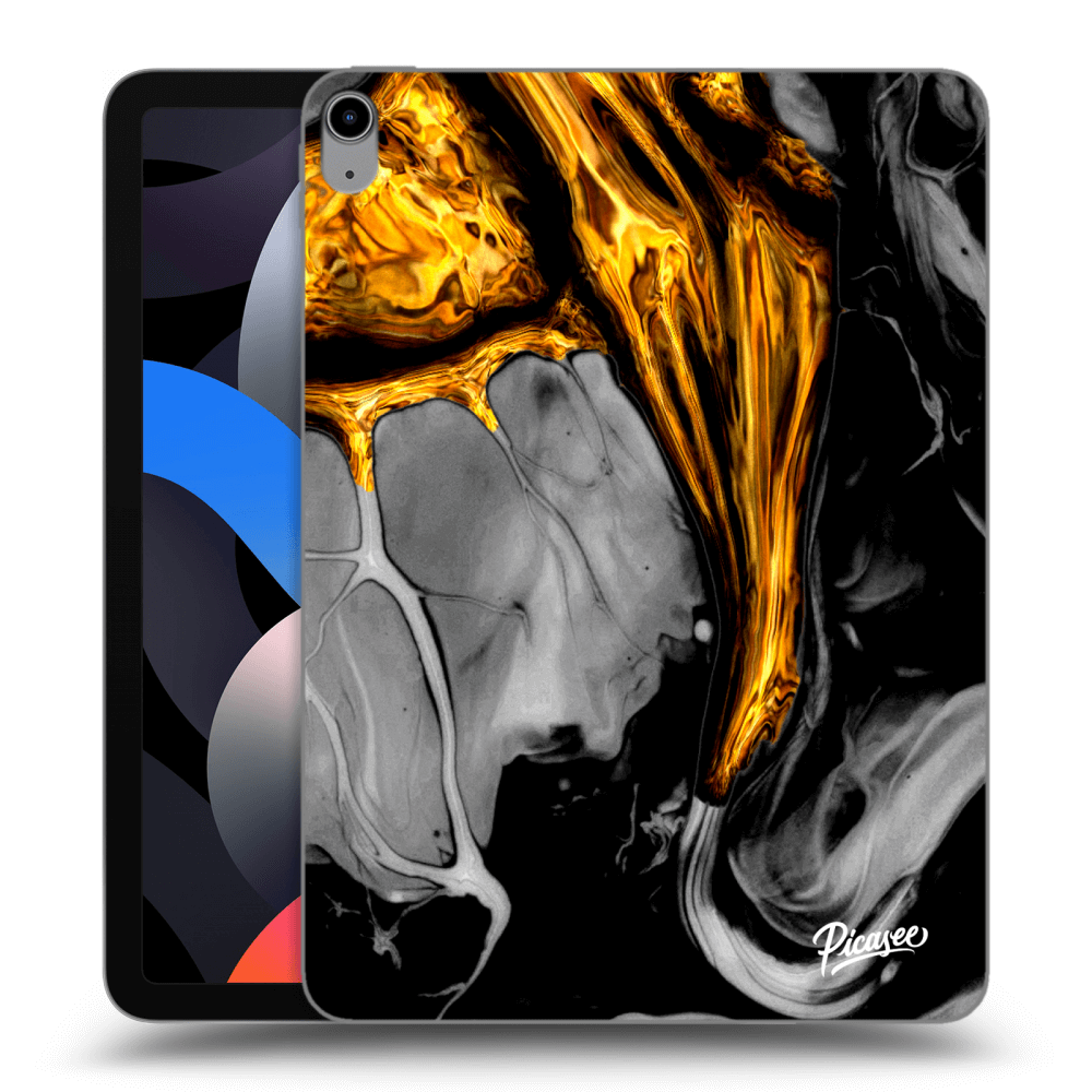 Picasee transparente Silikonhülle für Apple iPad Air 4 10.9" 2020 - Black Gold