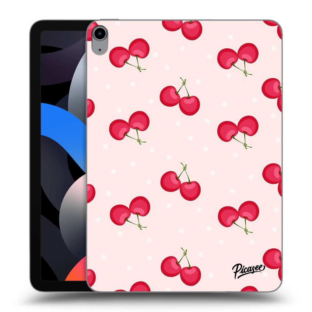 Picasee Schwarze Silikonhülle für Apple iPad Air 4 10.9" 2020 - Cherries