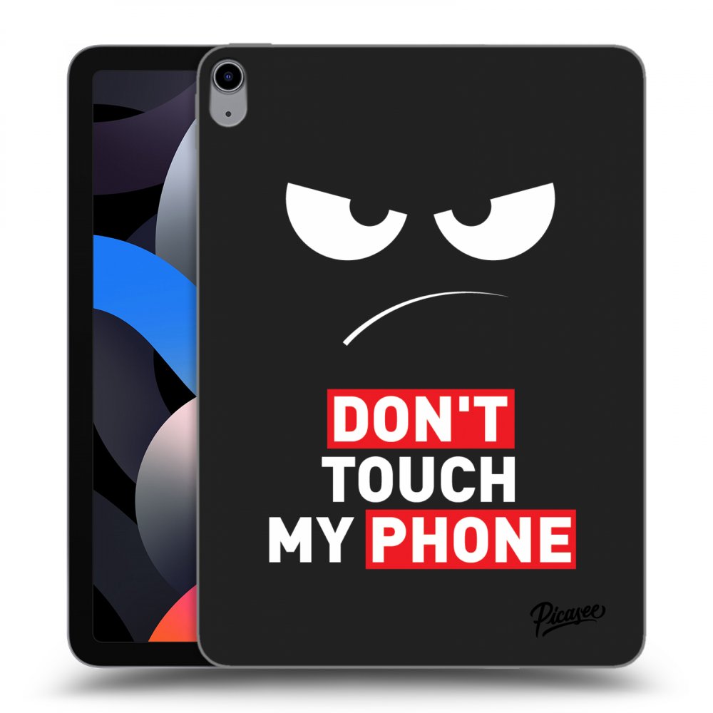 Picasee Schwarze Silikonhülle für Apple iPad Air 4 10.9" 2020 - Angry Eyes - Transparent