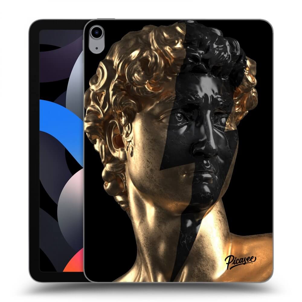 Picasee Schwarze Silikonhülle für Apple iPad Air 4 10.9" 2020 - Wildfire - Gold