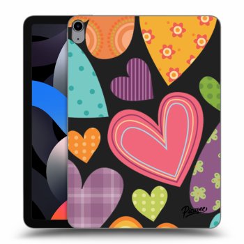 Picasee Schwarze Silikonhülle für Apple iPad Air 4 10.9" 2020 - Colored heart