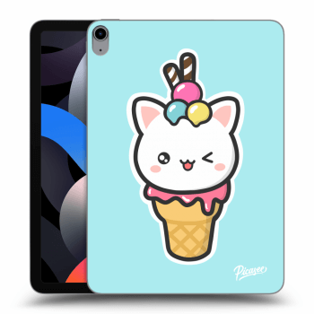 Picasee Schwarze Silikonhülle für Apple iPad Air 4 10.9" 2020 - Ice Cream Cat
