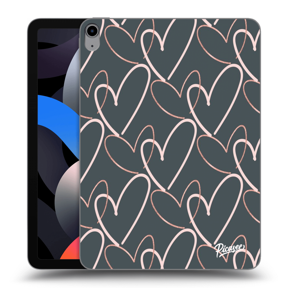 Picasee Schwarze Silikonhülle für Apple iPad Air 4 10.9" 2020 - Lots of love