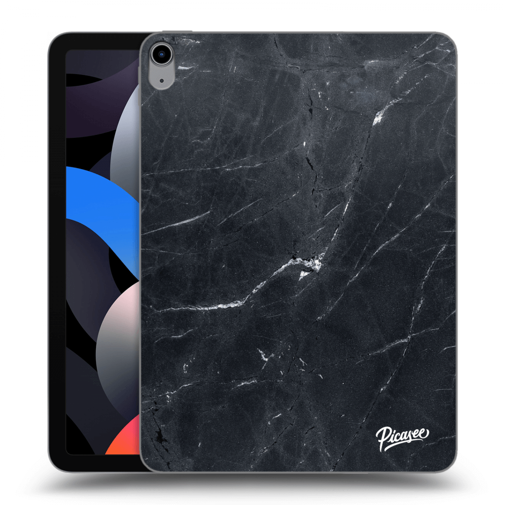 Picasee Schwarze Silikonhülle für Apple iPad Air 4 10.9" 2020 - Black marble