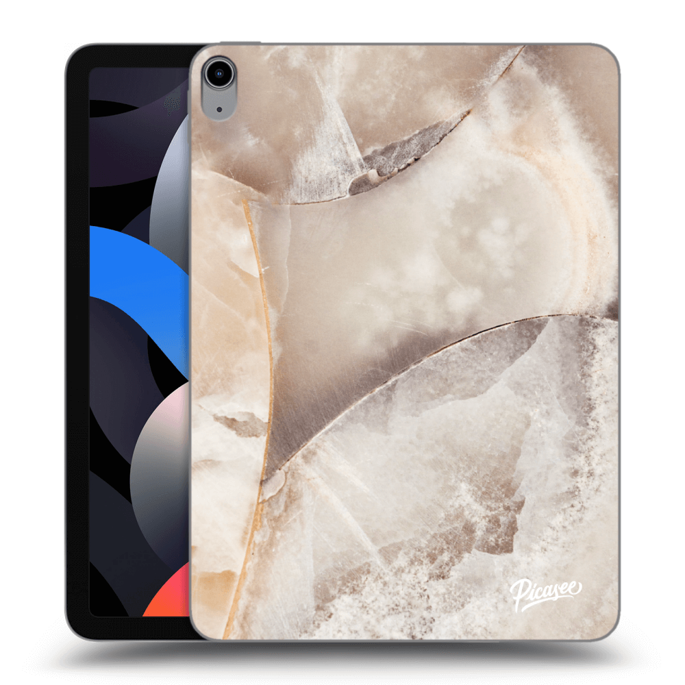Picasee Schwarze Silikonhülle für Apple iPad Air 4 10.9" 2020 - Cream marble