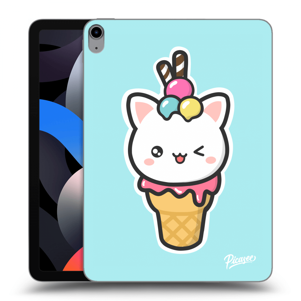 Picasee transparente Silikonhülle für Apple iPad Air 4 10.9" 2020 - Ice Cream Cat