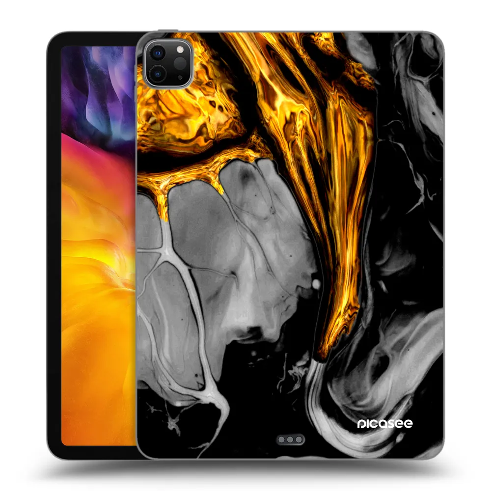 Picasee Schwarze Silikonhülle für Apple iPad Pro 11" 2020 (2.gen) - Black Gold