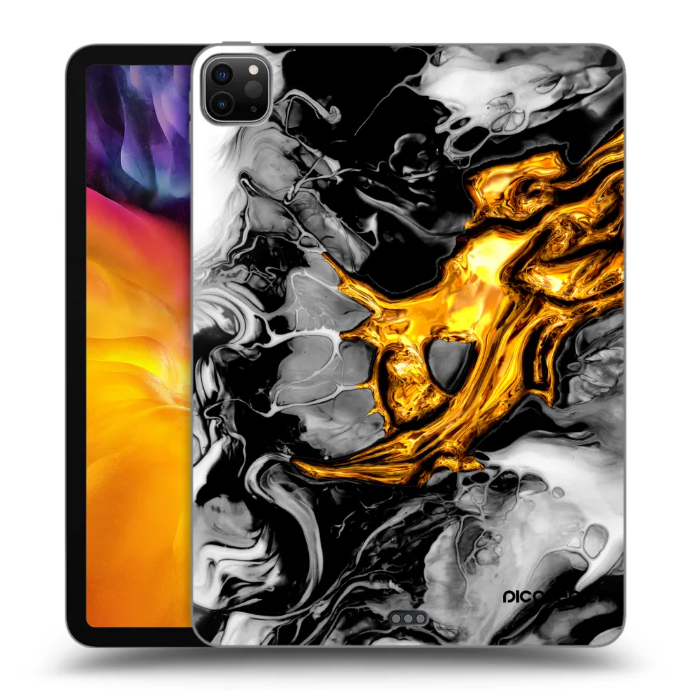 Picasee Schwarze Silikonhülle für Apple iPad Pro 11" 2020 (2.gen) - Black Gold 2