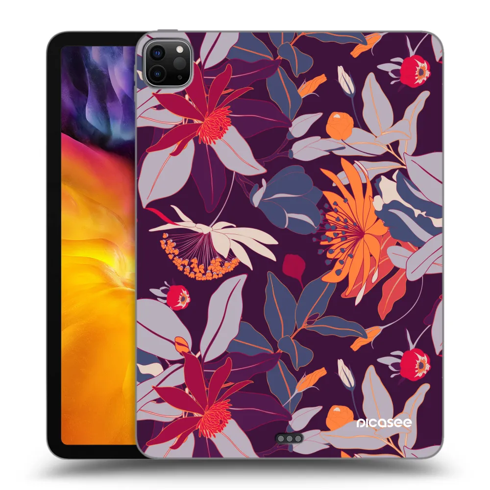Picasee Schwarze Silikonhülle für Apple iPad Pro 11" 2020 (2.gen) - Purple Leaf