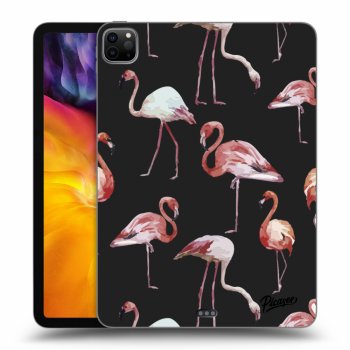 Picasee Schwarze Silikonhülle für Apple iPad Pro 11" 2020 (2.gen) - Flamingos