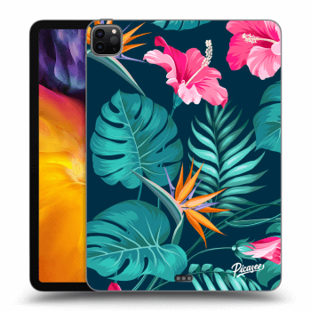 Picasee Schwarze Silikonhülle für Apple iPad Pro 11" 2020 (2.gen) - Pink Monstera