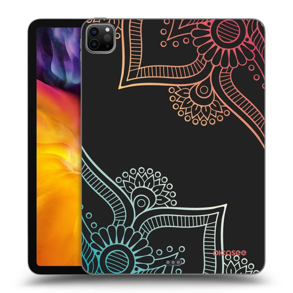 Picasee Schwarze Silikonhülle für Apple iPad Pro 11" 2020 (2.gen) - Blumenmuster