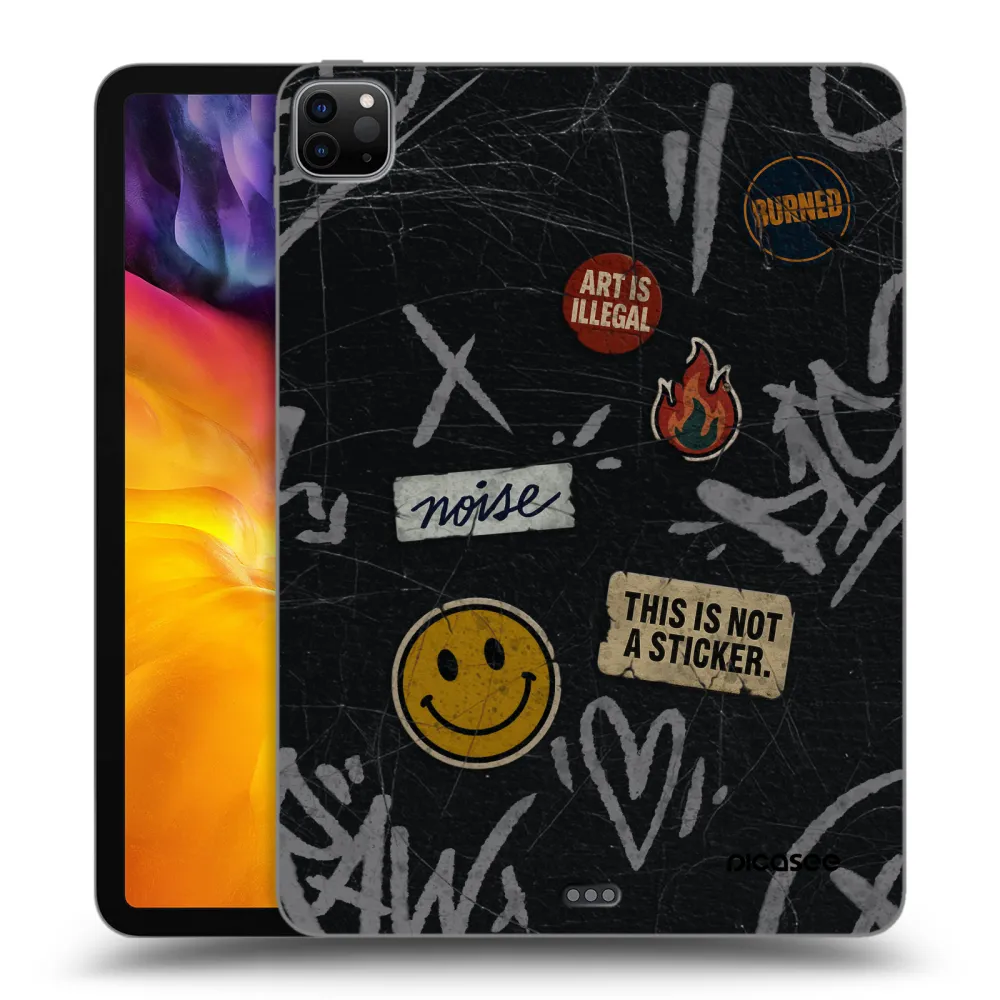 Picasee Schwarze Silikonhülle für Apple iPad Pro 11" 2020 (2.gen) - STICKERS x TAGS