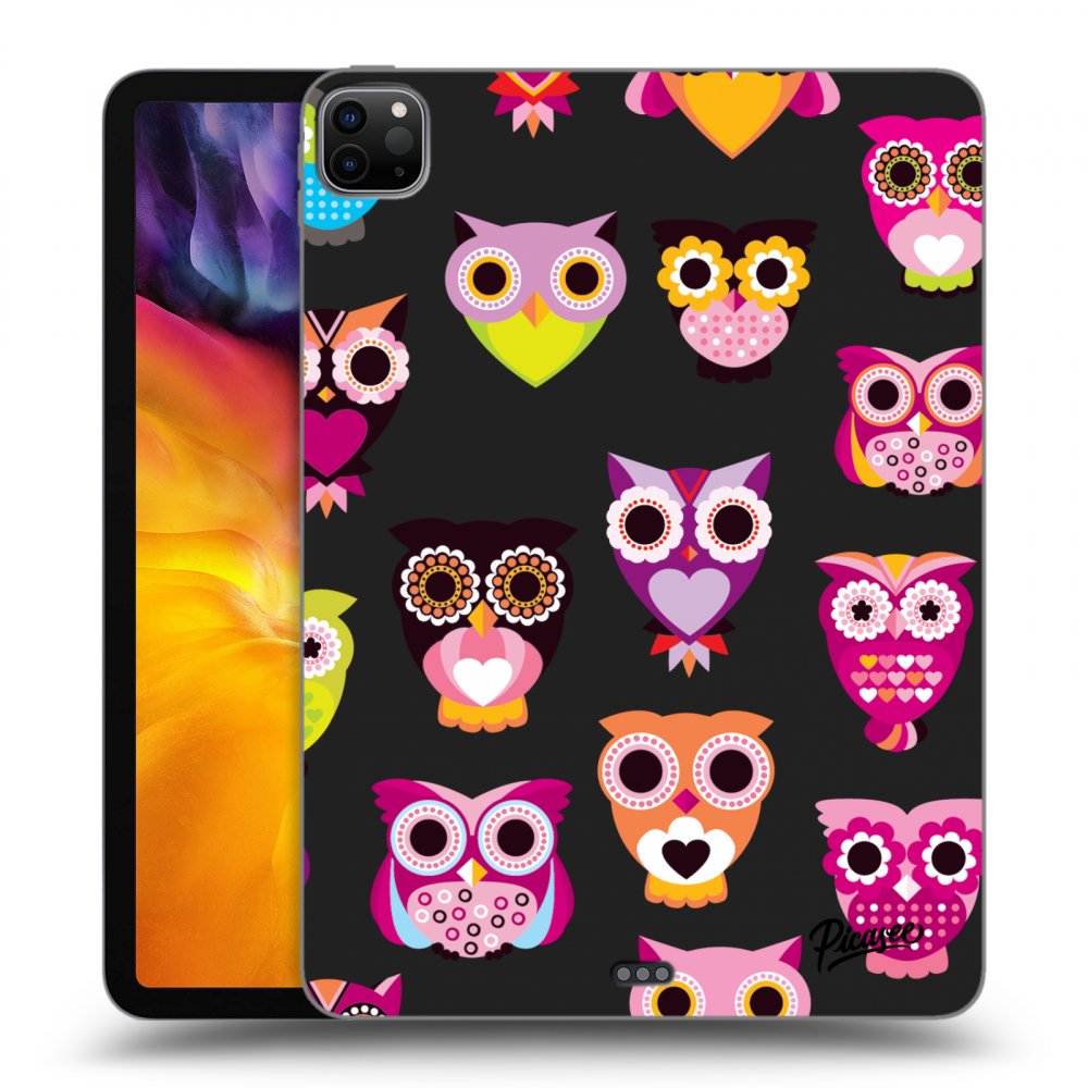 Picasee Schwarze Silikonhülle für Apple iPad Pro 11" 2020 (2.gen) - Owls