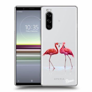 Picasee Sony Xperia 5 Hülle - Transparentes Silikon - Flamingos couple