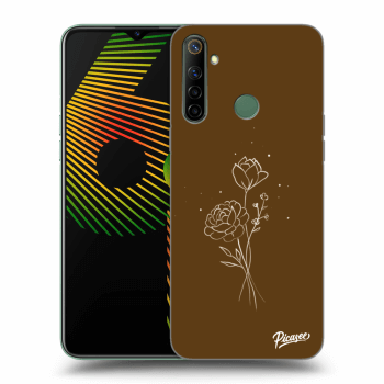 Hülle für Realme 6i - Brown flowers