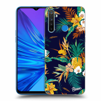 Picasee Realme 5 Hülle - Schwarzes Silikon - Pineapple Color