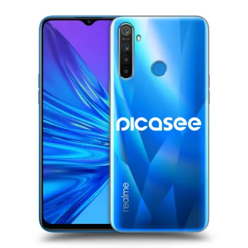 Picasee Realme 5 Hülle - Transparentes Silikon - Picasee - new logo - white