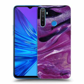 Picasee Realme 5 Hülle - Transparentes Silikon - Purple glitter