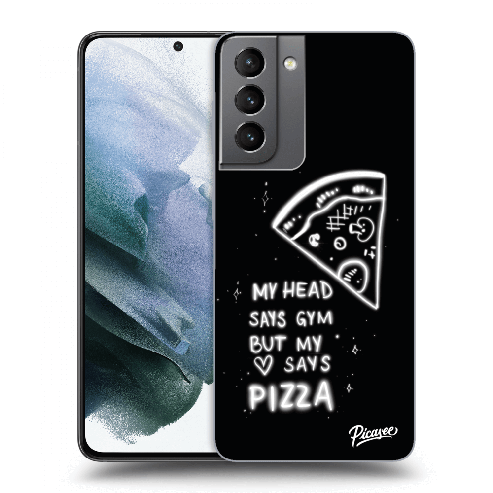 Picasee Samsung Galaxy S21 5G G991B Hülle - Schwarzes Silikon - Pizza