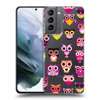 Picasee Samsung Galaxy S21 5G G991B Hülle - Transparentes Silikon - Owls