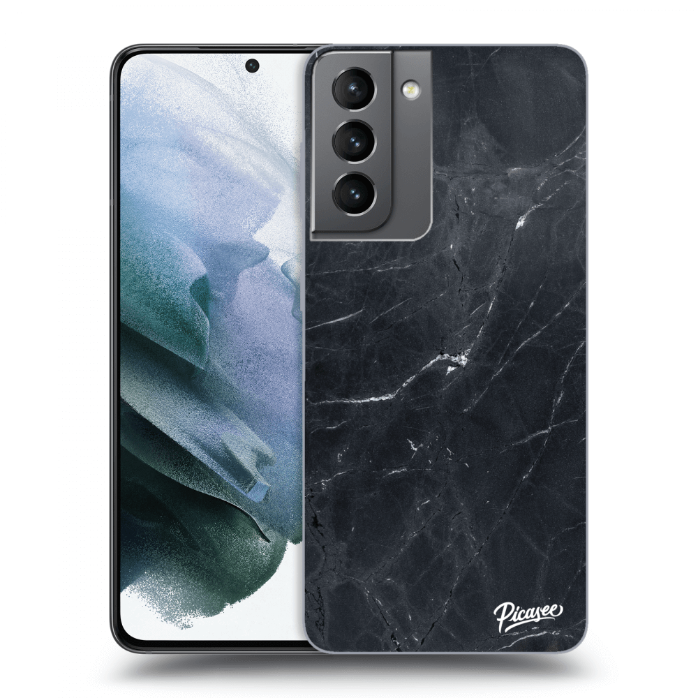 Picasee Samsung Galaxy S21 5G G991B Hülle - Schwarzes Silikon - Black marble