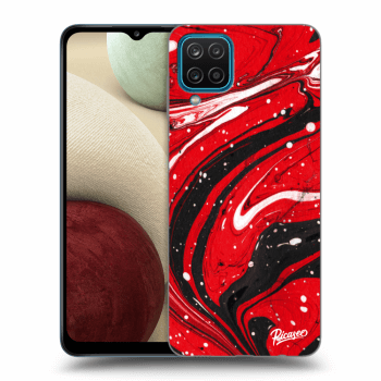 Picasee Samsung Galaxy A12 A125F Hülle - Transparentes Silikon - Red black