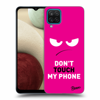 Picasee Samsung Galaxy A12 A125F Hülle - Schwarzes Silikon - Angry Eyes - Pink