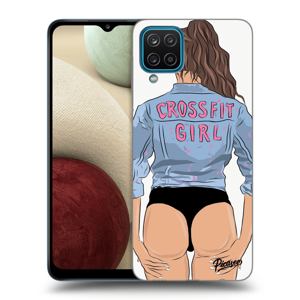 Picasee Samsung Galaxy A12 A125F Hülle - Schwarzes Silikon - Crossfit girl - nickynellow