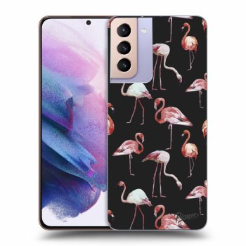 Picasee Samsung Galaxy S21+ 5G G996F Hülle - Schwarzes Silikon - Flamingos
