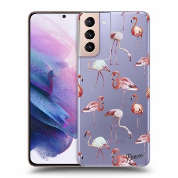 Picasee Samsung Galaxy S21+ 5G G996F Hülle - Transparentes Silikon - Flamingos