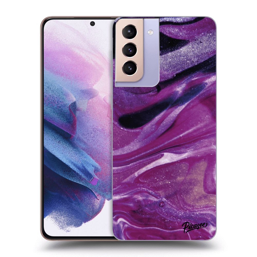 Picasee Samsung Galaxy S21+ 5G G996F Hülle - Transparentes Silikon - Purple glitter