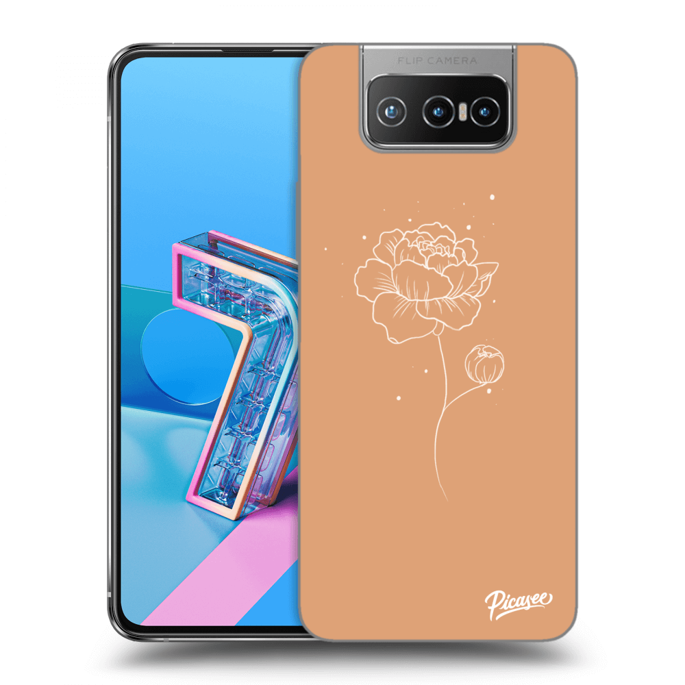 Picasee Asus Zenfone 7 ZS670KS Hülle - Transparentes Silikon - Peonies